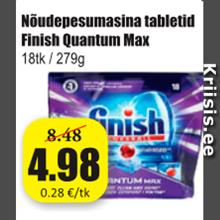 Allahindlus - Nõudepesumasina tabletid Finish Quantum Max