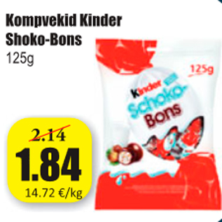 Allahindlus - Kompvekid Kinder Shoko-Bons 125 g