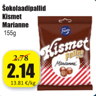 Allahindlus - Šokolaadipallid Kismet Marianne 155 g