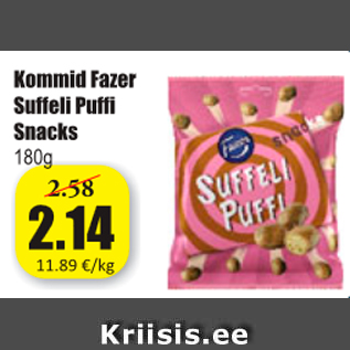 Allahindlus - Kommid Fazer Suffeli Puffi Snacks 180 g