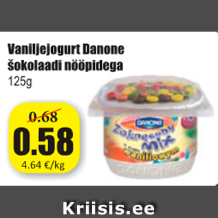 Allahindlus - Vanillijogurt Danone okolaadi nööpidega 125 g