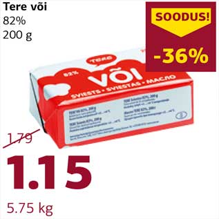 Allahindlus - Tere või 82% 200 g