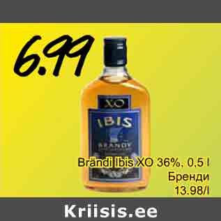 Allahindlus - Brändi Ibis XO 36%, 0,5 l