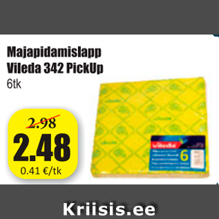 Allahindlus - Majapidamislapp Vileda 342 PickUp 6 tk