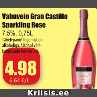 Allahindlus - Vahuvein Gran Castillo Sparkling Rose