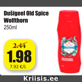 Allahindlus - Dušigeel Old Spice Wolfthorn 250 ml