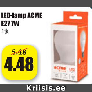 Allahindlus - LED - lamp ACME E277W, 1 tk