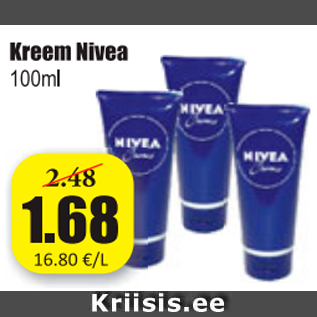 Allahindlus - Kreem Nivea 100 ml