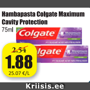 Allahindlus - Hambapasta Colgate Maximum Cavity Protection 75 ml