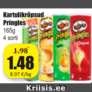 Allahindlus - Kartulikrõpsud Pringles