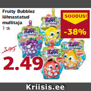 Allahindlus - Fruity Bubblez lõhnastatud mullitaja 1 tk