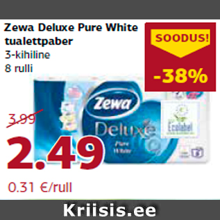 Allahindlus - Zewa Deluxe Pure White tualettpaber