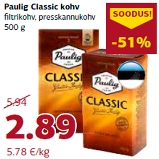 Allahindlus - Paulig Classic kohv