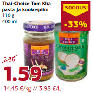 Allahindlus - Thai-Choice Tom Kha pasta ja kookospiim