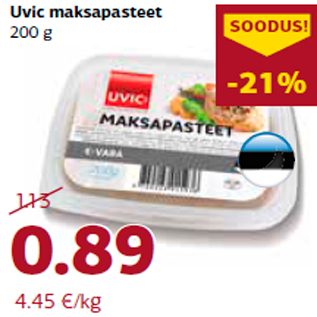 Allahindlus - Uvic maksapasteet 200 g