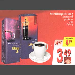 Allahindlus - Kohv Löfbergs Lila, 500g .keskmine röst .presskannu