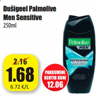 Allahindlus - Dušigeel Palmolive Men Sensitive 250ml