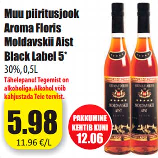 Allahindlus - Muu piiritusjook Aroma Floris Moldavskii Aist Black Label 5*