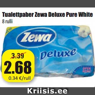 Allahindlus - Tualettpaber Zewa Deluxe Pure White