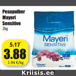 Allahindlus - Pesupulber Mayeri Sensitive 2kg