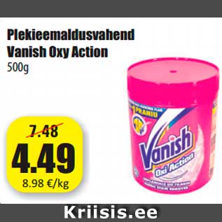 Allahindlus - Plekieemaldusvahend Vanish Oxy Action 500g