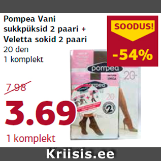 Allahindlus - Pompea Vani sukkpüksid 2 paari + Veletta sokid 2 paari