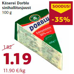 Allahindlus - Käserei Dorblu sinihallitusjuust 100 g