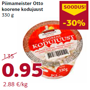 Allahindlus - Piimameister Otto koorene kodujuust 330 g