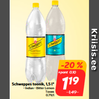 Allahindlus - Schweppes toonik, 1,5 l*