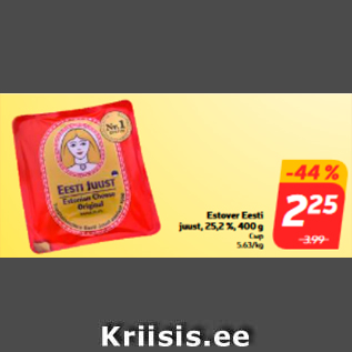 Allahindlus - Estover Eesti juust, 25,2 %, 400 g