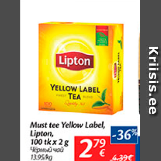 Allahindlus - Must tee Yellow Label, Lipton