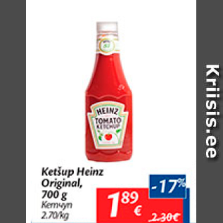 Allahindlus - Ketšup Heinz Original, 700 g