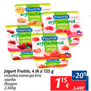 Allahindlus - Jogurt Fruttis, 4 tk x 125 g