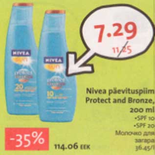 Allahindlus - Nivea päevituspiim Protact and Bronze