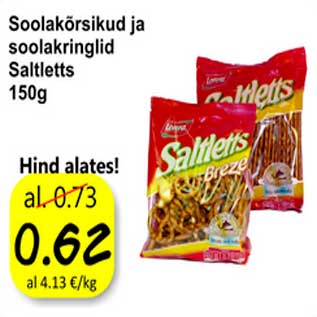 Allahindlus - Soolakõrsikud ja soolakringlid Saltletts