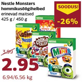 Allahindlus - Nestle Monsters hommikusöögihelbed