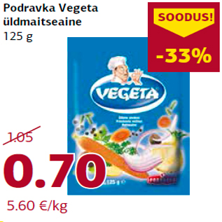 Allahindlus - Podravka Vegeta üldmaitseaine 125 g