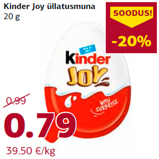 Allahindlus - Kinder Joy üllatusmuna 20 g