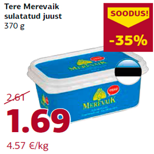 Allahindlus - Tere Merevaik sulatatud juust 370 g