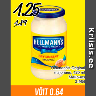 Allahindlus - Hellmann´s Original majonees, 420 g