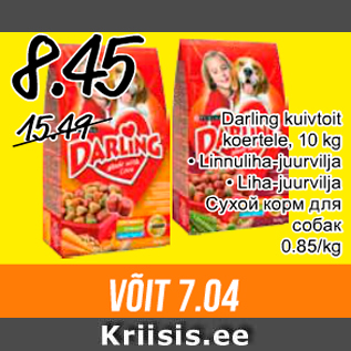 Allahindlus - Darling koivtoit koertele, 10 kg