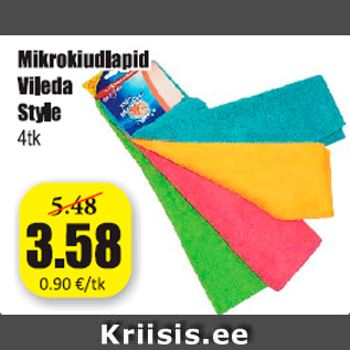 Allahindlus - Mikrokiudlapid Vileda Style 4 tk