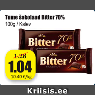 Allahindlus - Tume šokolaad Bitter 70%