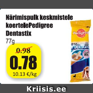 Allahindlus - Narimispulk keskmistele koertele pedigree Dentastix 77 g