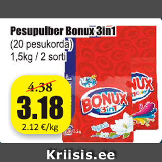 Allahindlus - Pesupulber Bonux 3 in 1