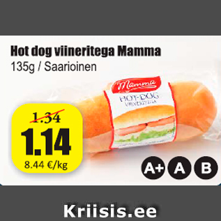 Allahindlus - Hot dog viineritega Mamma