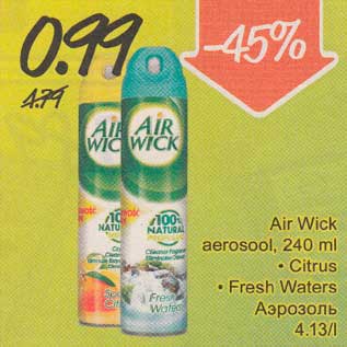 Allahindlus - Air Wick аеrоsооl, 240 ml . Citrus . Frеsh Waters