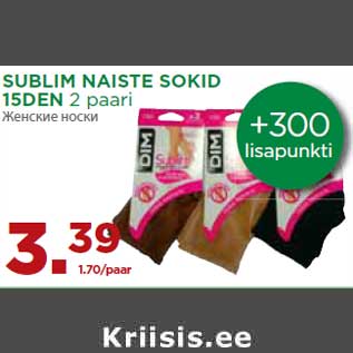 Allahindlus - SUBLIM NAISTE SOKID 15DEN