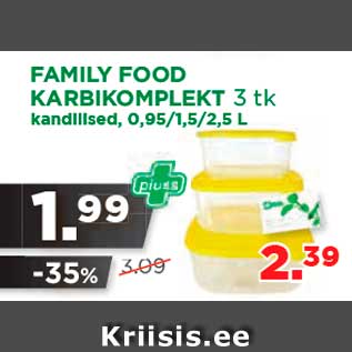 Allahindlus - FAMILY FOOD KARBIKOMPLEKT 3 tk