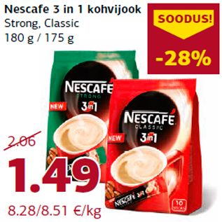 Allahindlus - Nescafe 3 in 1 kohvijook